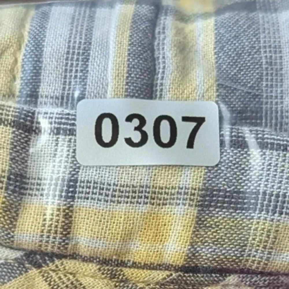 The‎ North Face Mens L Yellow Grey Plaid Cotton Short Sleeve Button Down Shirt